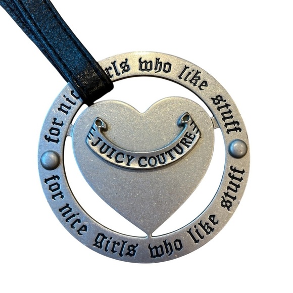 Juicy Couture Accessories - Vtg Juicy Couture Bag Charm Purse Tag Key Chain Silver Medallion